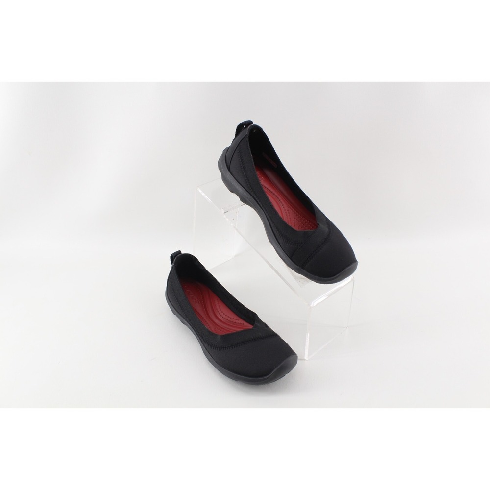 Crocs Women's Busy Day Size 5 Black Comfort Round Toe Slip On Ballet Flat 203194